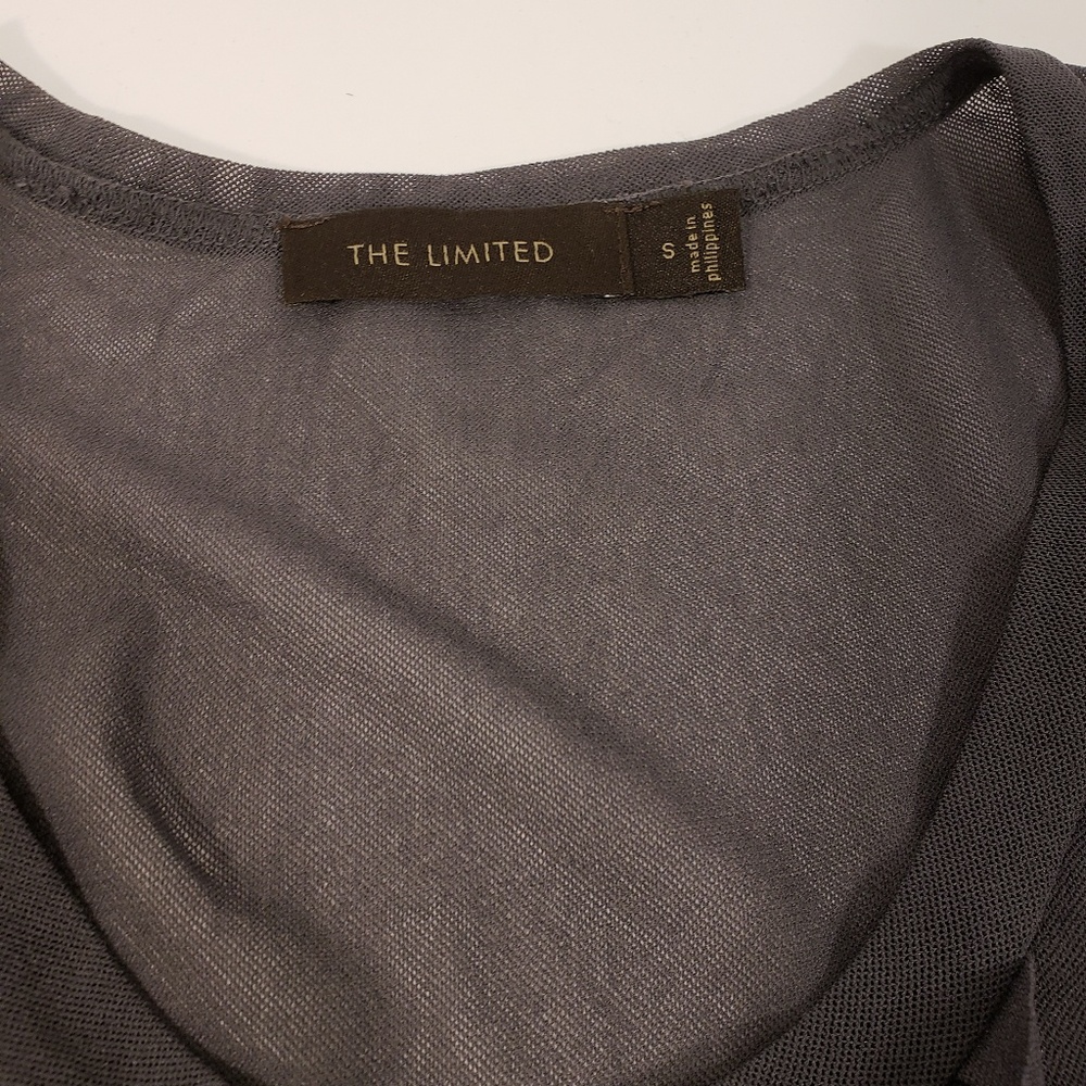 The Limited Sheer Dressy Gray Blouse Small - Picture 3 of 4